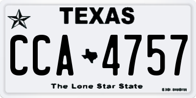 TX license plate CCA4757