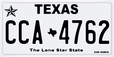 TX license plate CCA4762