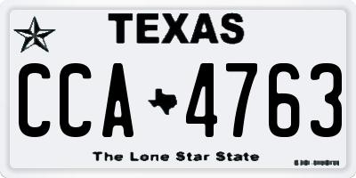TX license plate CCA4763