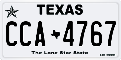 TX license plate CCA4767
