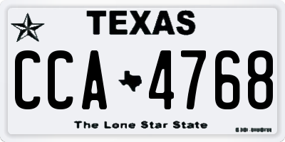 TX license plate CCA4768