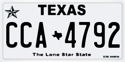 TX license plate CCA4792
