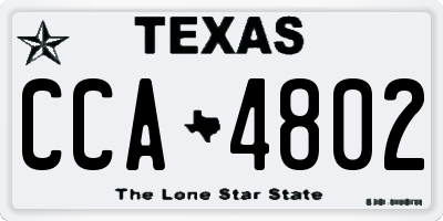 TX license plate CCA4802