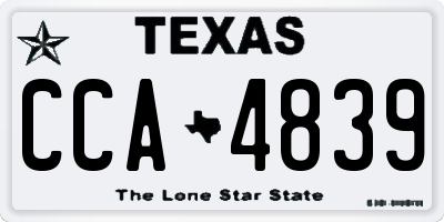 TX license plate CCA4839