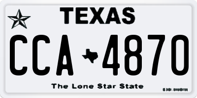 TX license plate CCA4870