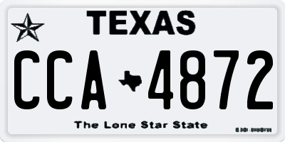 TX license plate CCA4872