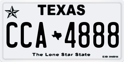 TX license plate CCA4888