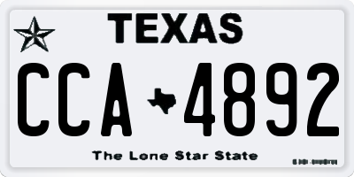 TX license plate CCA4892