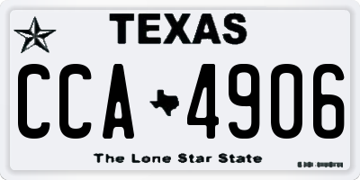TX license plate CCA4906