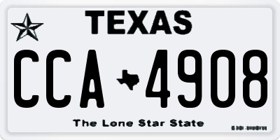 TX license plate CCA4908