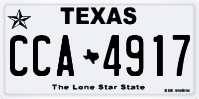 TX license plate CCA4917