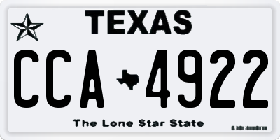 TX license plate CCA4922