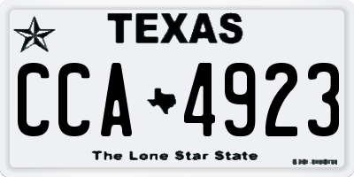 TX license plate CCA4923