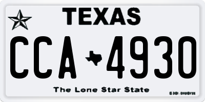 TX license plate CCA4930