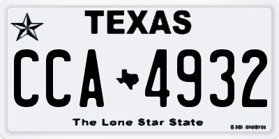 TX license plate CCA4932