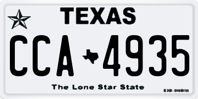TX license plate CCA4935