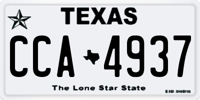 TX license plate CCA4937