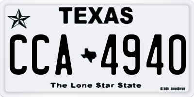 TX license plate CCA4940