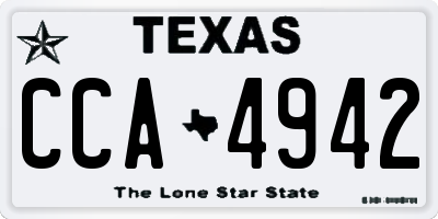 TX license plate CCA4942