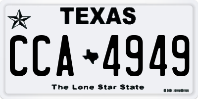 TX license plate CCA4949