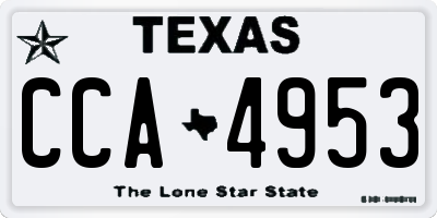 TX license plate CCA4953
