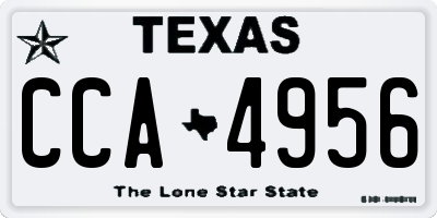 TX license plate CCA4956