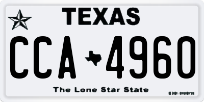 TX license plate CCA4960