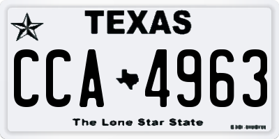 TX license plate CCA4963