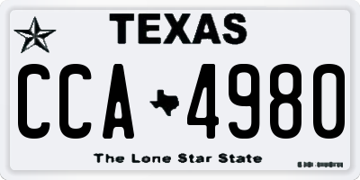 TX license plate CCA4980