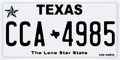 TX license plate CCA4985