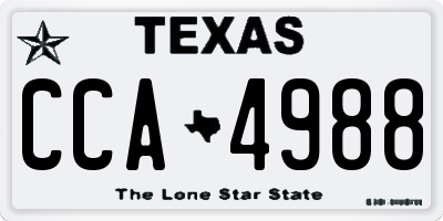 TX license plate CCA4988
