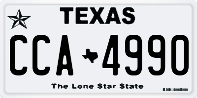 TX license plate CCA4990