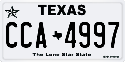 TX license plate CCA4997
