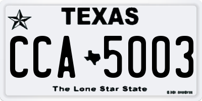 TX license plate CCA5003