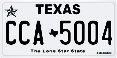 TX license plate CCA5004