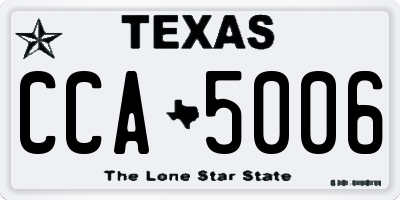 TX license plate CCA5006