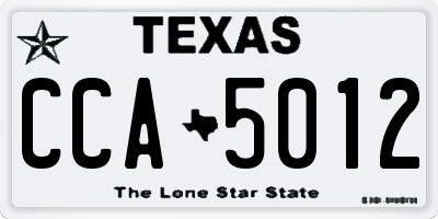 TX license plate CCA5012