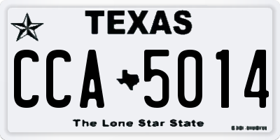 TX license plate CCA5014