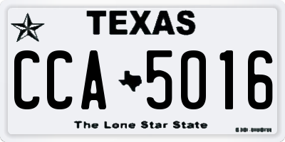 TX license plate CCA5016