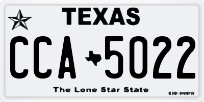 TX license plate CCA5022
