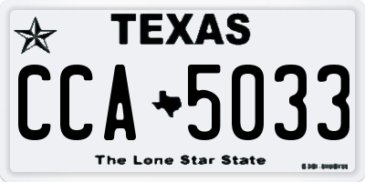 TX license plate CCA5033