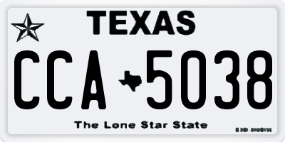 TX license plate CCA5038
