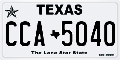 TX license plate CCA5040