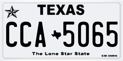 TX license plate CCA5065