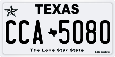 TX license plate CCA5080