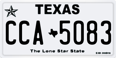TX license plate CCA5083