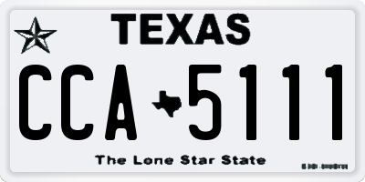 TX license plate CCA5111