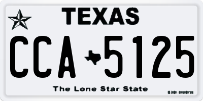 TX license plate CCA5125