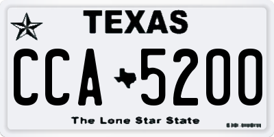 TX license plate CCA5200