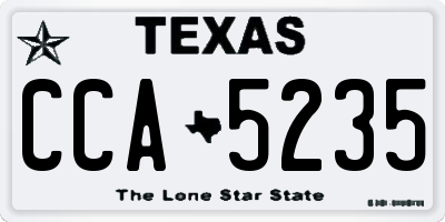 TX license plate CCA5235